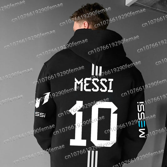 Messi Print Pattern Men's Sports Hoodie For Daily Outdoor leisure, Comfortable, Fashionable And Versatile Men's Pullover Velora