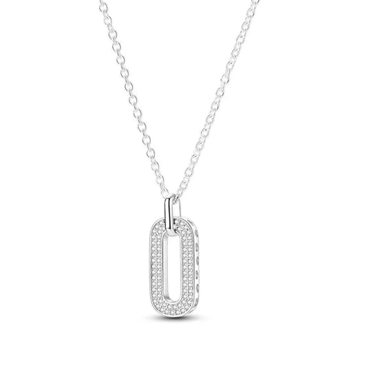 Radiant Oval Sterling Silver Pendant Necklace - Velora
