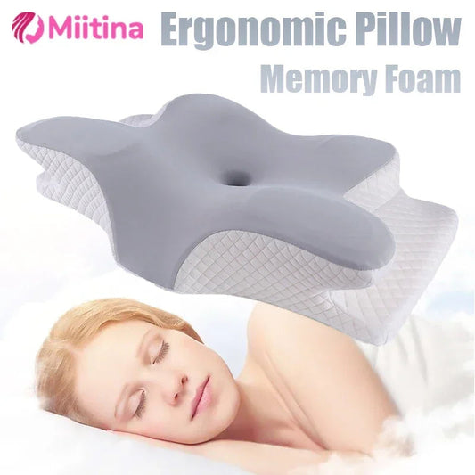1pc Memory Foam Cervical Pillow, 2 in 1 Ergonomic Contour Orthopedic Pillow for Neck Pain Support Pillows Pillowcase replacement Velora