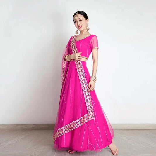 Traditional Indian Clothing Pakistani Sari Women's Elegant Dress Party Cosplay Dance Dress Stage Dress - Velora