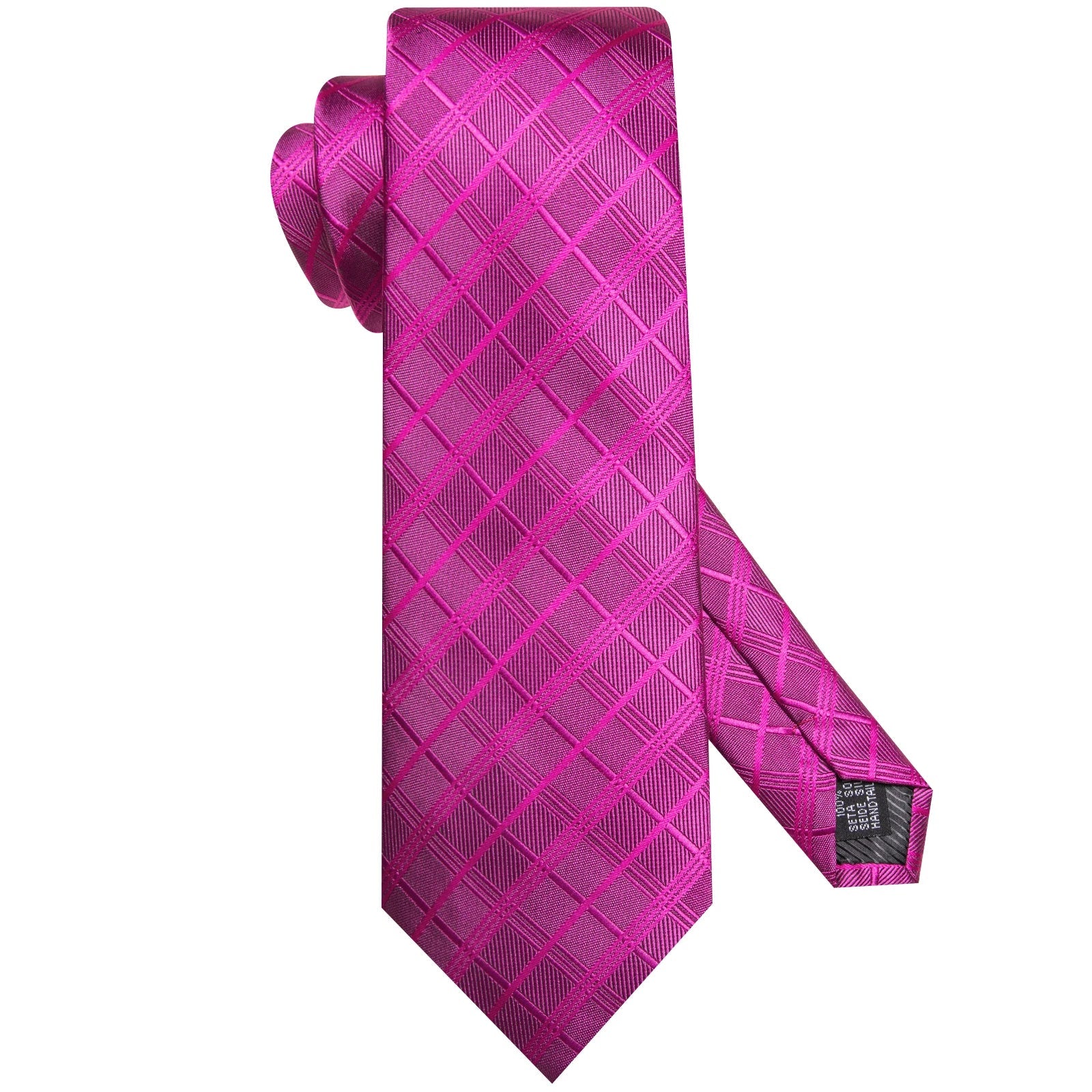 Hi-Tie Striped Rose Blue Pink Business Mens Tie 8.5cm Jacquard Necktie Accessorie Daily Cravat Wedding Party Hanky Cufflink Set - Velora