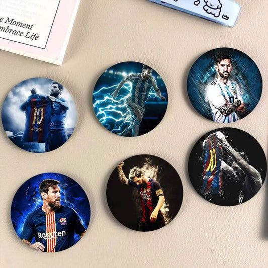 M-Messi Photo Brooches Creative Round Badge Gifts Pins 32/44/58mm Velora