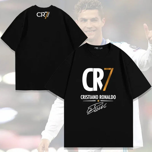 Ronaldo children's 3-14 years old 100% cotton T-shirt summer football sports parent-child casual fashion round neck T-shirt Velora