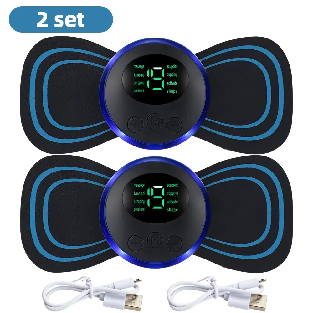 Muscle Electric Massager 2/3/4 Pcs EMS Neck Massage Machine 8 Modes 19 Levels of Strength Vibrater Instrument Treatment - Velora