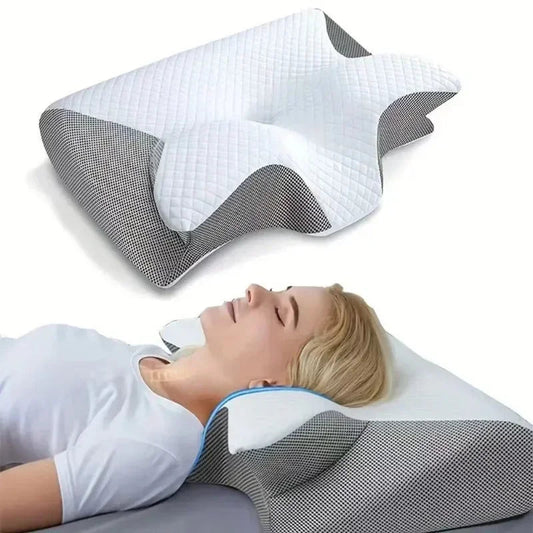 1pc Memory Foam Cervical Pillow Fast Rebound Memory Sleeping Pillows 2in1 Ergonomic Orthopedic Pillow for Neck Pain Neck Pillow Velora
