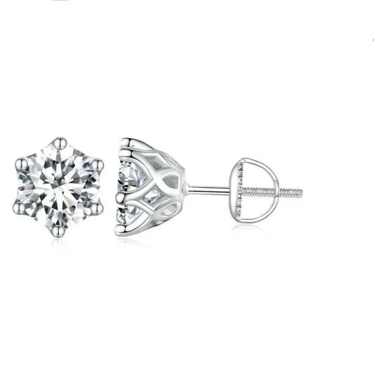 Radiant Moissanite Stud Earrings | D Color Round Cut 925 Silver, Gold Plated Itz Luxury