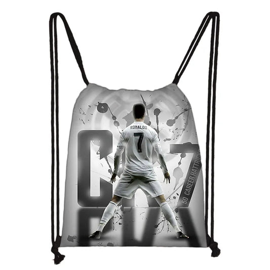 Child Printed Drawstring for Football Star R-RonaldoS CR7 Shopping Bag Men Women Football Sports Gym Storage Yoga Backpack - Velora