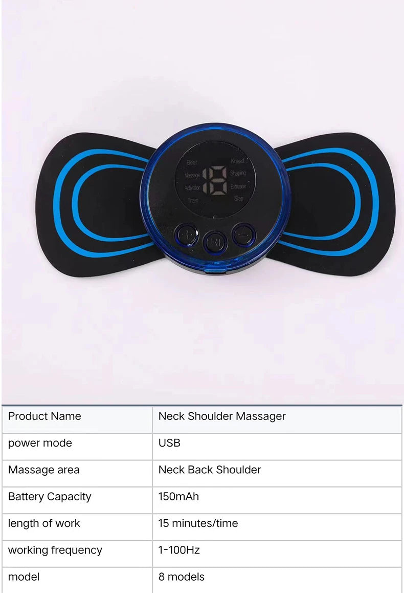 Rechargeable neck massager electric neck massage to relieve pain EMS acupoint muscle stimulation relaxation massage - Velora