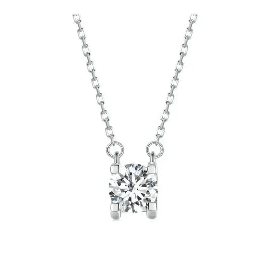 Radiant 1ct Moissanite Sterling Silver Pendant Necklace Itz Luxury