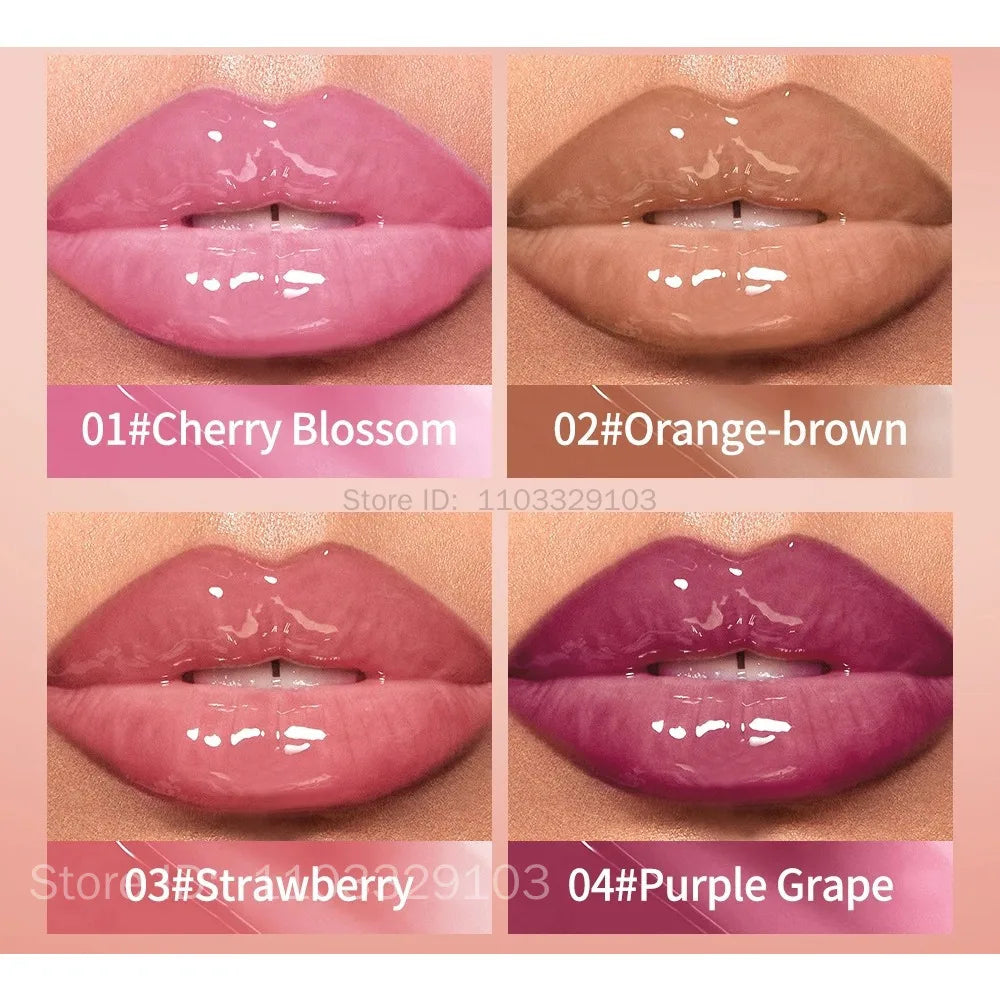 QIBEST Crystal Lip Balm Moisturizing Lip Gloss Oil Jelly Lipgloss Long Lasting Liquid Lipstick Hydrating Tinted Lip Serum Makeup - Velora