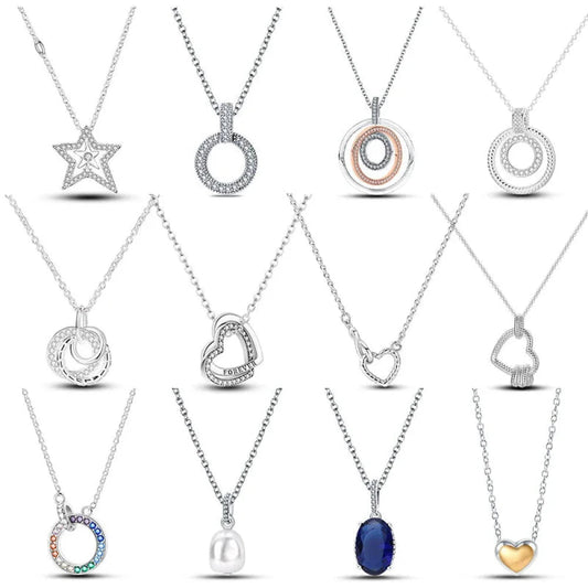 Radiate Timeless Elegance: Round CZ Pendant Necklace (925 Sterling Silver) - Velora