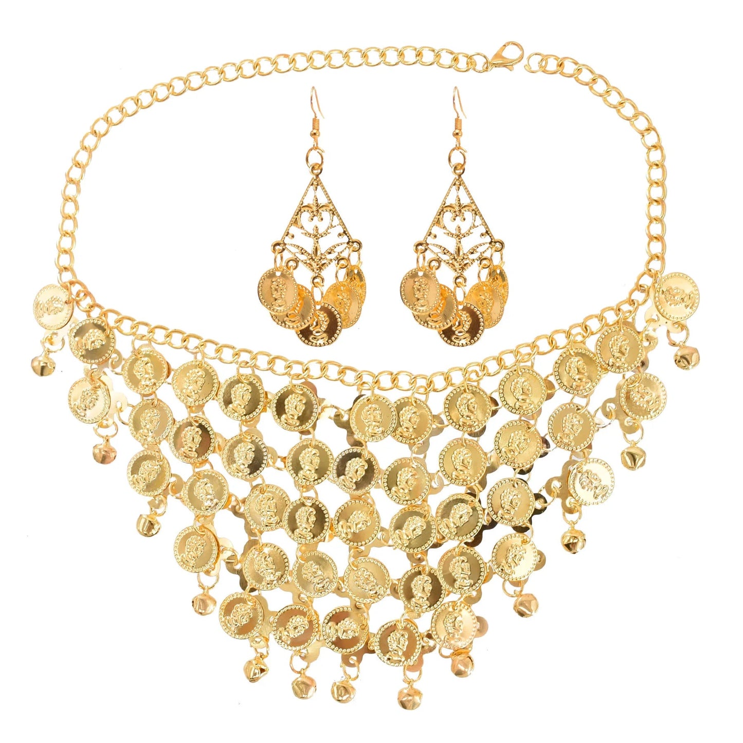 Indian Dance Accessories Necklace Headwear Earrings Bracelet Hair Band Jewelry Set Women's Party Jewelry Gifts Velora