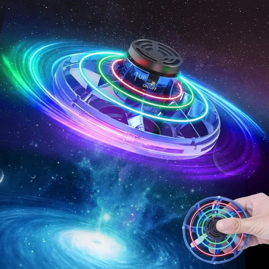 Flying Spinner UFO Mini Drone,Flying Spinner Hand Operated Drones Indoor Outdoor Cool Stuff Mini Drones Toys Birthday Gifts - Velora