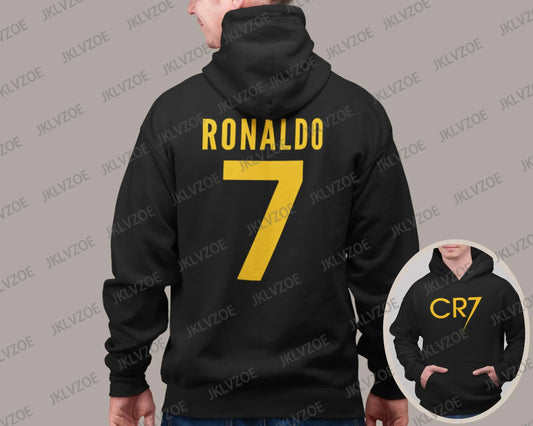 Ronaldo 7 Print Hoodie Retro Street Sweatshirt Top Autumn Women Men Casual Pullover Cotton Sport Hooded Men Clothing Streetwear Velora