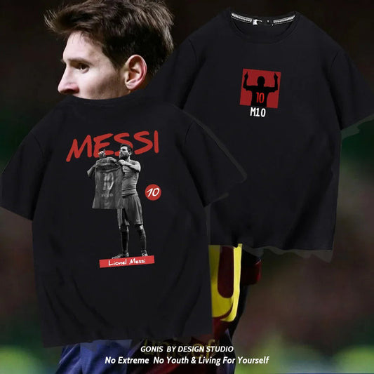 Messi 100% cotton summer men's short-sleeved t-shirt outdoor casual tops street fashion men's clothing Velora