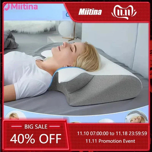 1pc Memory Foam Cervical Pillow, 2 in 1 Ergonomic Contour Orthopedic Pillow for Neck Pain Support Pillows Pillowcase replacement Velora