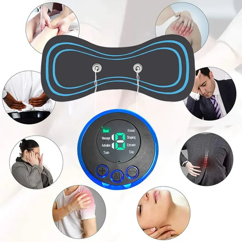 Intelligent Mini Electric Neck Massager Charging Portable Shoulder and Neck Neck Massage Patch with Multiple Adjustable Levels - Velora