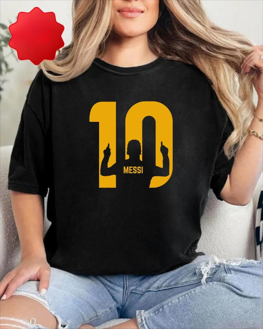 Messi PNG Legendary Soccer Player Pattern Printing Summer Luxury Brand Cotton Men's and Women's T-Shirts Short Sleeves Velora