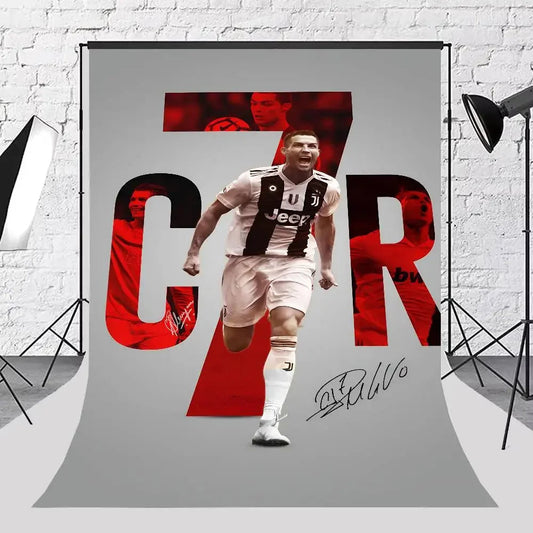 C-Cristiano R-Ronaldo Decoration Background Photography Party Bedroom Living Room Decoration Shooting Cloth Tapestry Flag - Velora