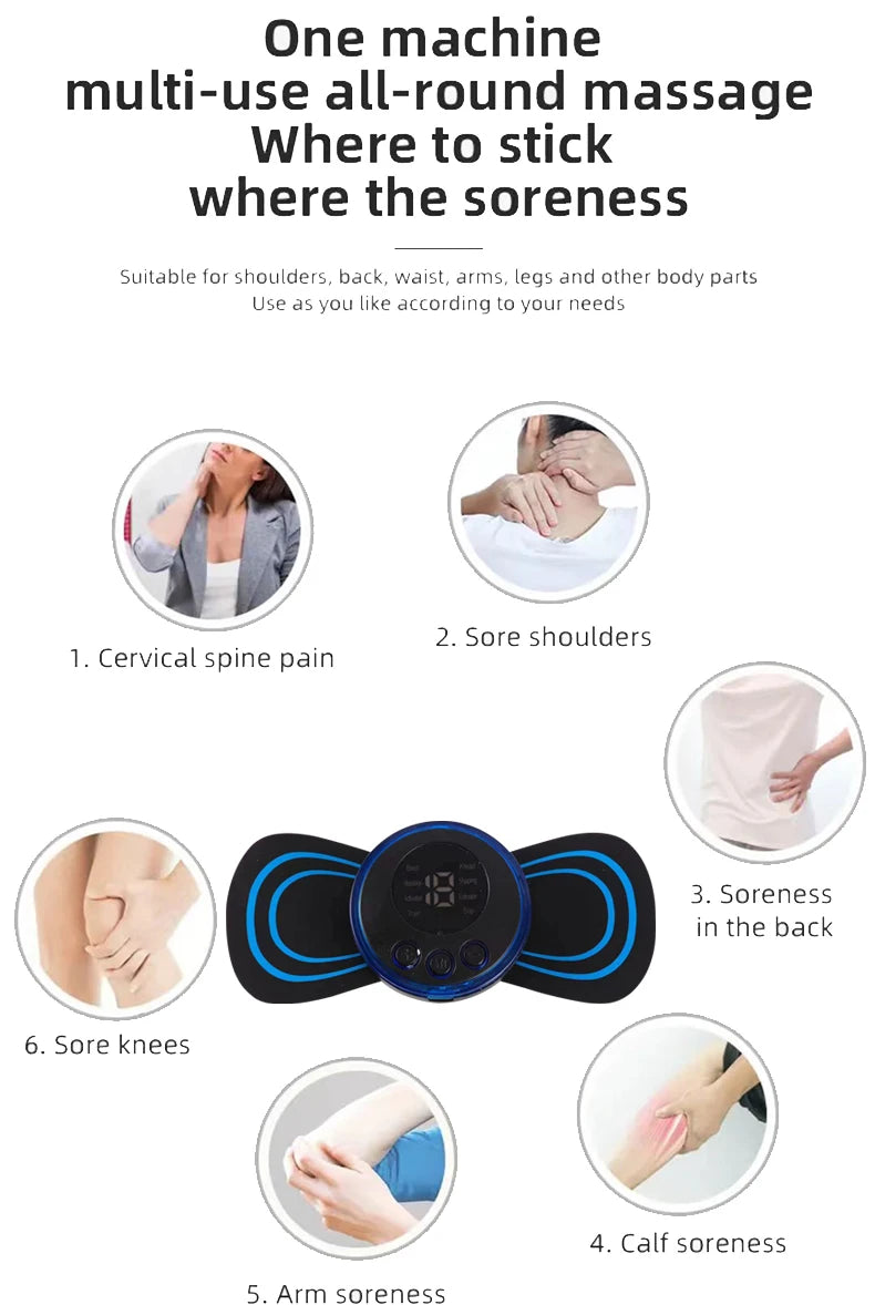 Rechargeable neck massager electric neck massage to relieve pain EMS acupoint muscle stimulation relaxation massage - Velora