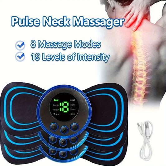 Muscle Electric Massager 2/3/4 Pcs EMS Neck Massage Machine 8 Modes 19 Levels of Strength Vibrater Instrument Treatment - Velora