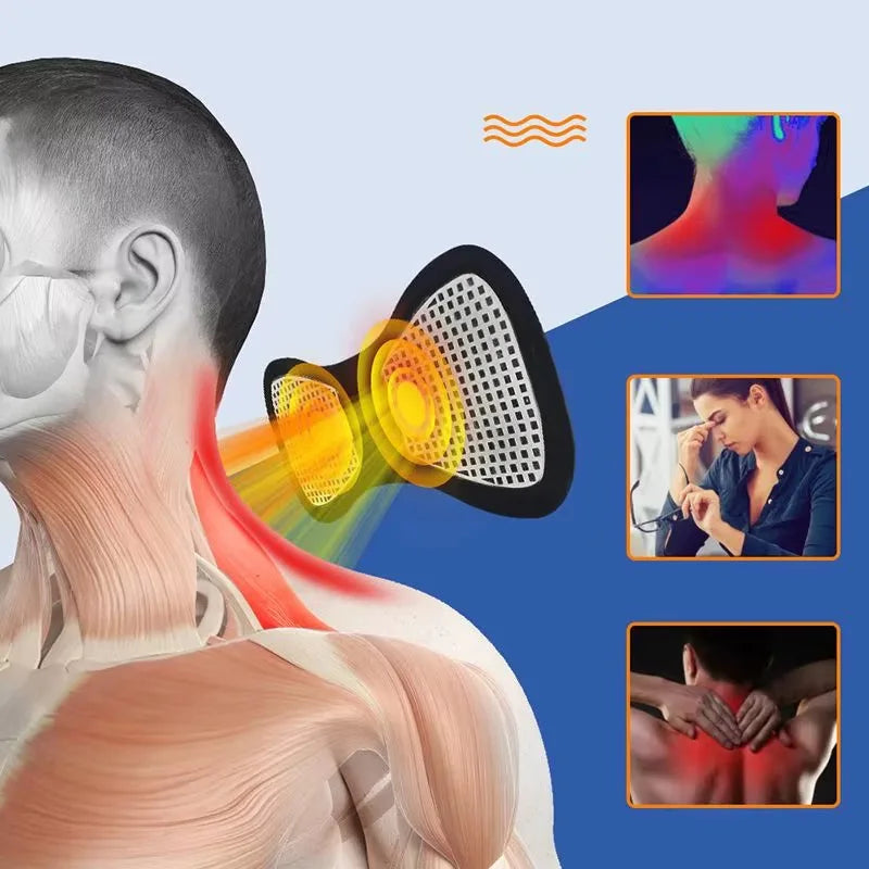 Intelligent Mini Electric Neck Massager Charging Portable Shoulder and Neck Neck Massage Patch with Multiple Adjustable Levels - Velora