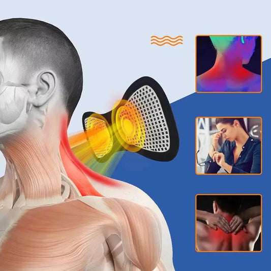 Intelligent Mini Electric Neck Massager Charging Portable Shoulder and Neck Neck Massage Patch with Multiple Adjustable Levels - Velora