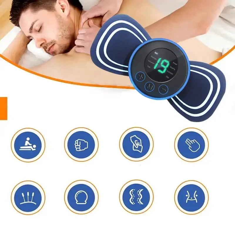 Intelligent Mini Electric Neck Massager Charging Portable Shoulder and Neck Neck Massage Patch with Multiple Adjustable Levels - Velora