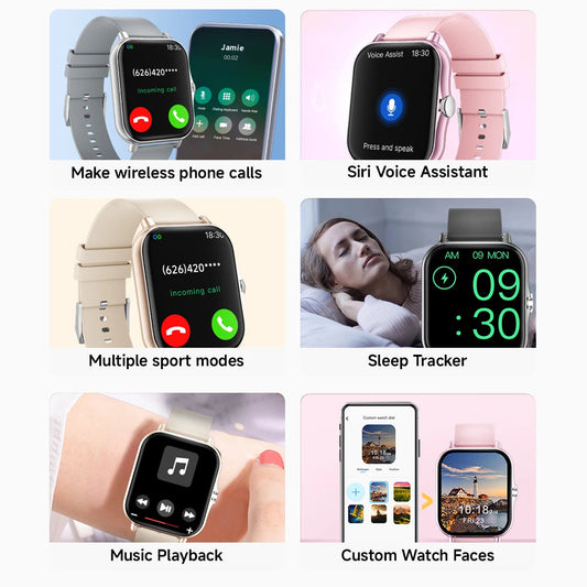 2025 NEW Smartwatch For Android/IOS 1.83 Screen Wireless Bluetooth Call Phone Camera Control Music Player Multi-Sports Modes Men - Velora