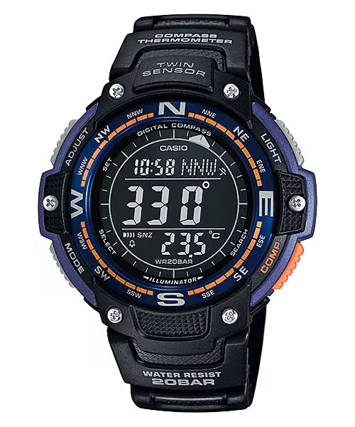CASIO Twin Sensor Digital Compass Sport Gear Black | SGW-100-2BCF