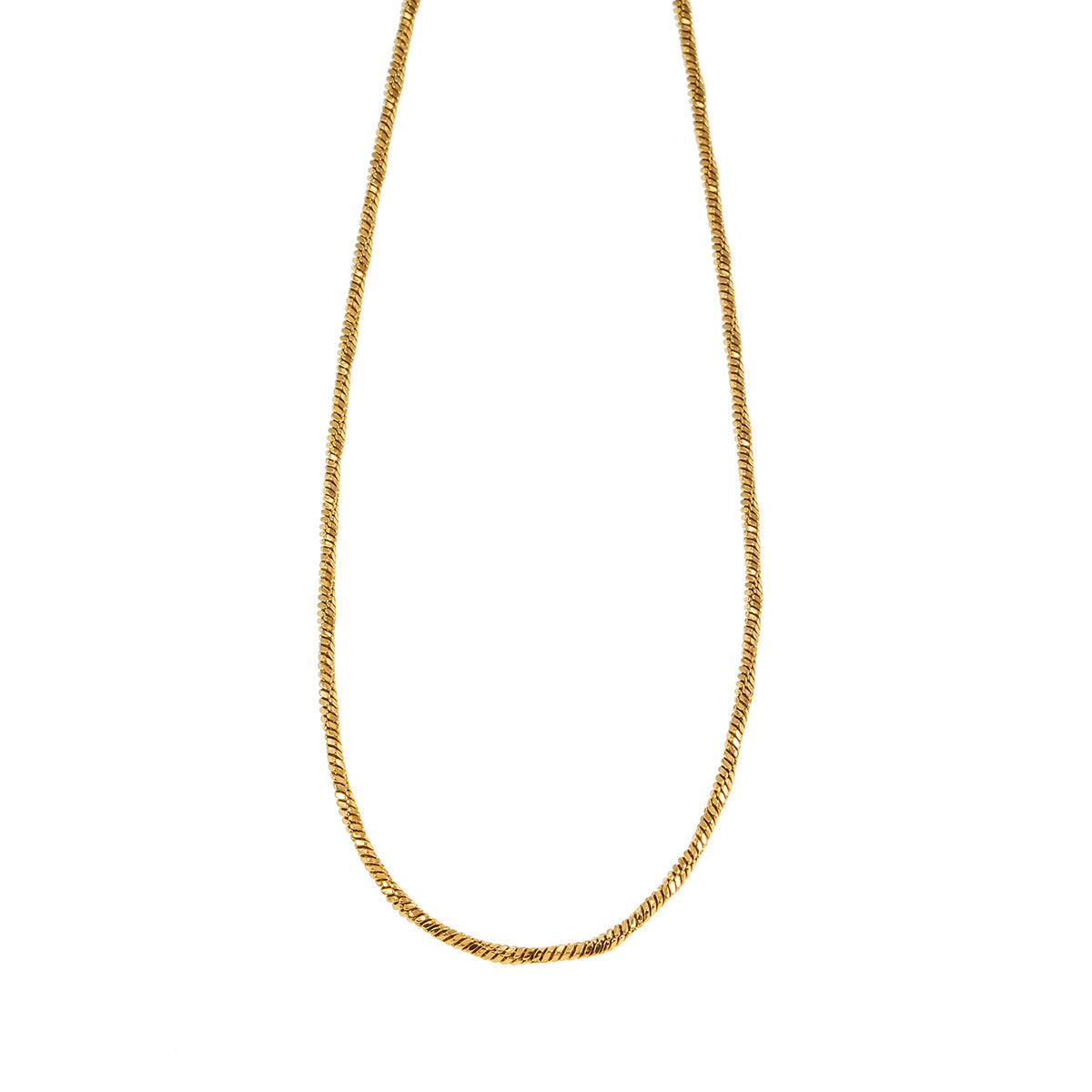 SKAGWAY: Minimalist Twisted Textures Chain Necklace in Gold - Velora Luxury Fashion