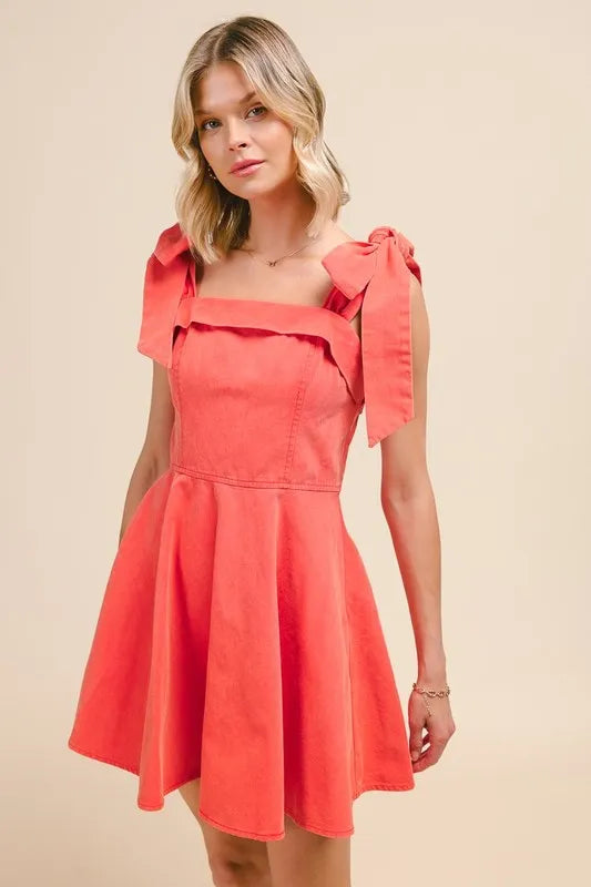 SO ME Fit and Flare Washed Gameday Dress - Velora Luxury Fashion