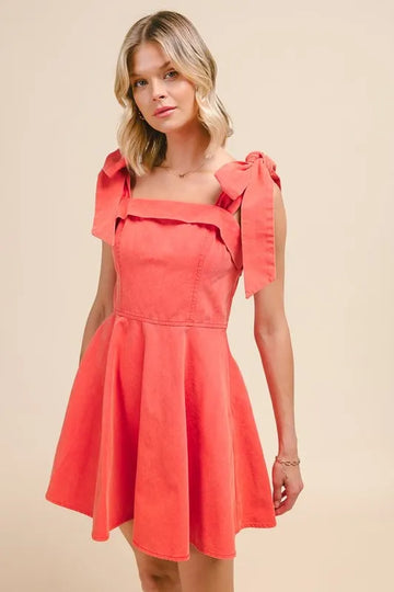 SO ME Fit and Flare Washed Gameday Dress - Velora Luxury Fashion