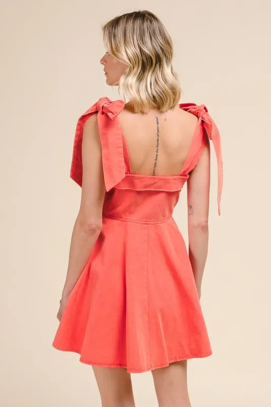 SO ME Fit and Flare Washed Gameday Dress - Velora Luxury Fashion