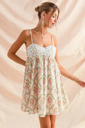 SO ME Mixed Floral Print Sleeveless Mini Dress - Velora Luxury Fashion