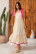 SO ME Ribbon Flowy Maxi Dress with Contrast Trim - Velora Luxury Fashion