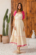 SO ME Ribbon Flowy Maxi Dress with Contrast Trim - Velora Luxury Fashion