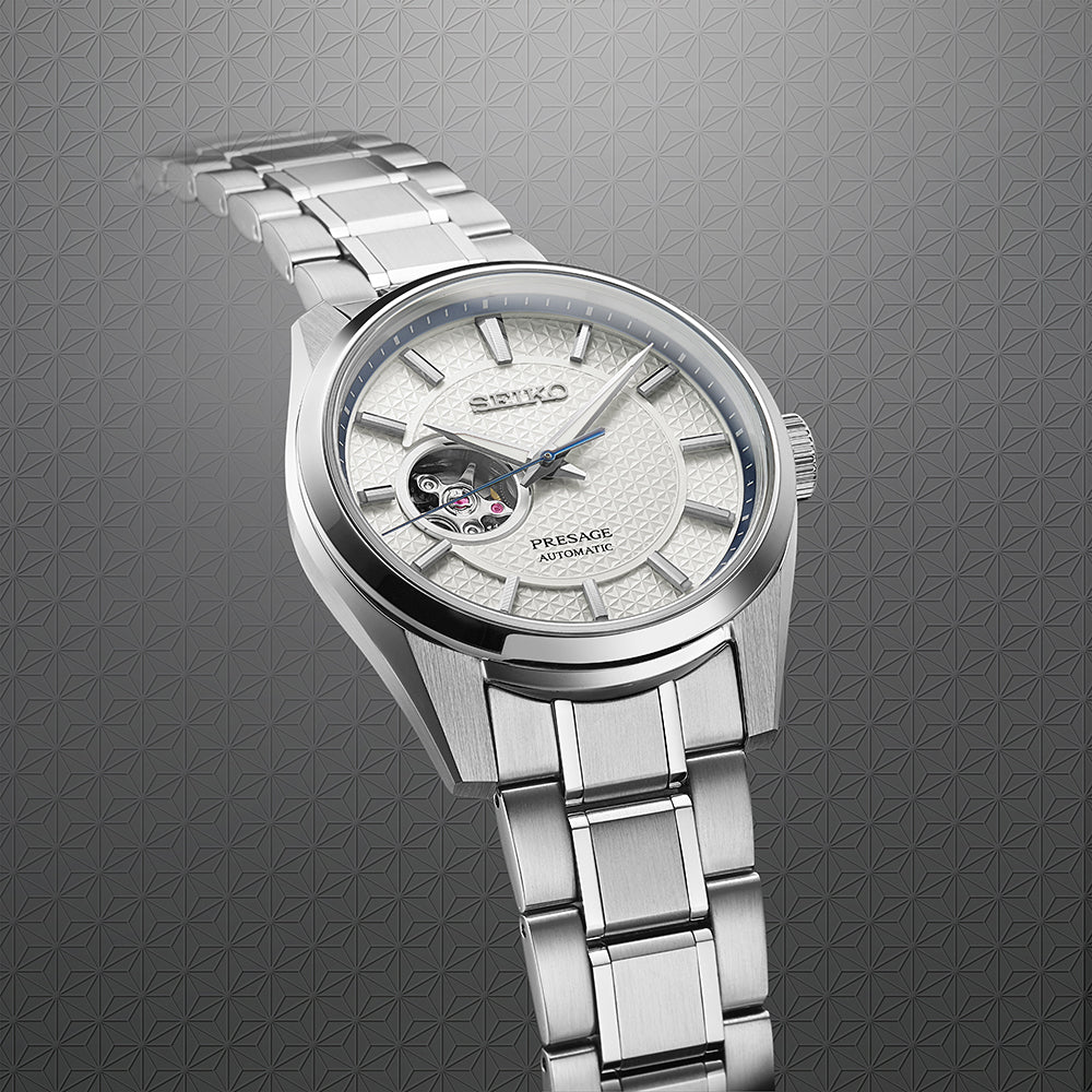 Seiko Presage Sharp Edged Series Open Heart White | SPB309