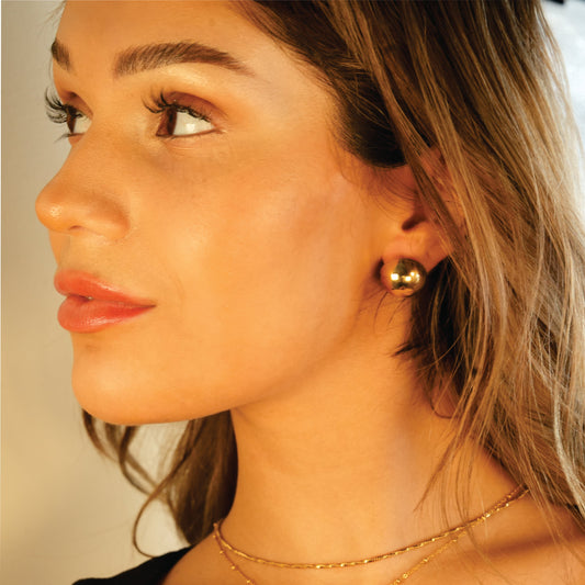 SPERICCA Gold: Half-Globe Geometric Statement Stud Earrings - Velora