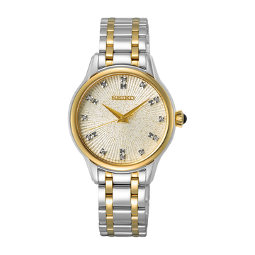 SEIKO Diamond Quartz Two Tone Ladies | SRZ550