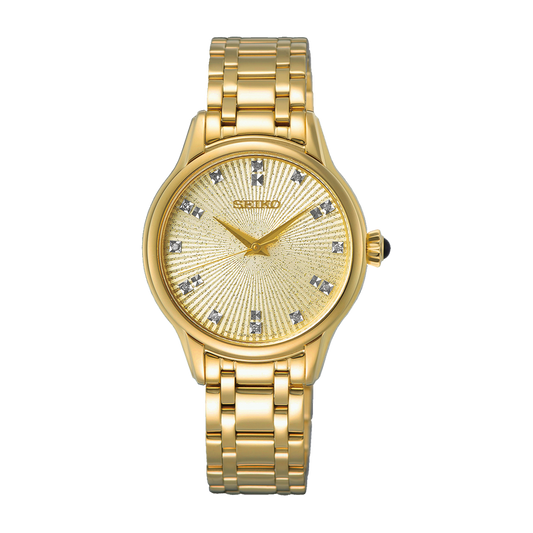 SEIKO Diamond Quartz Gold Ladies | SRZ552