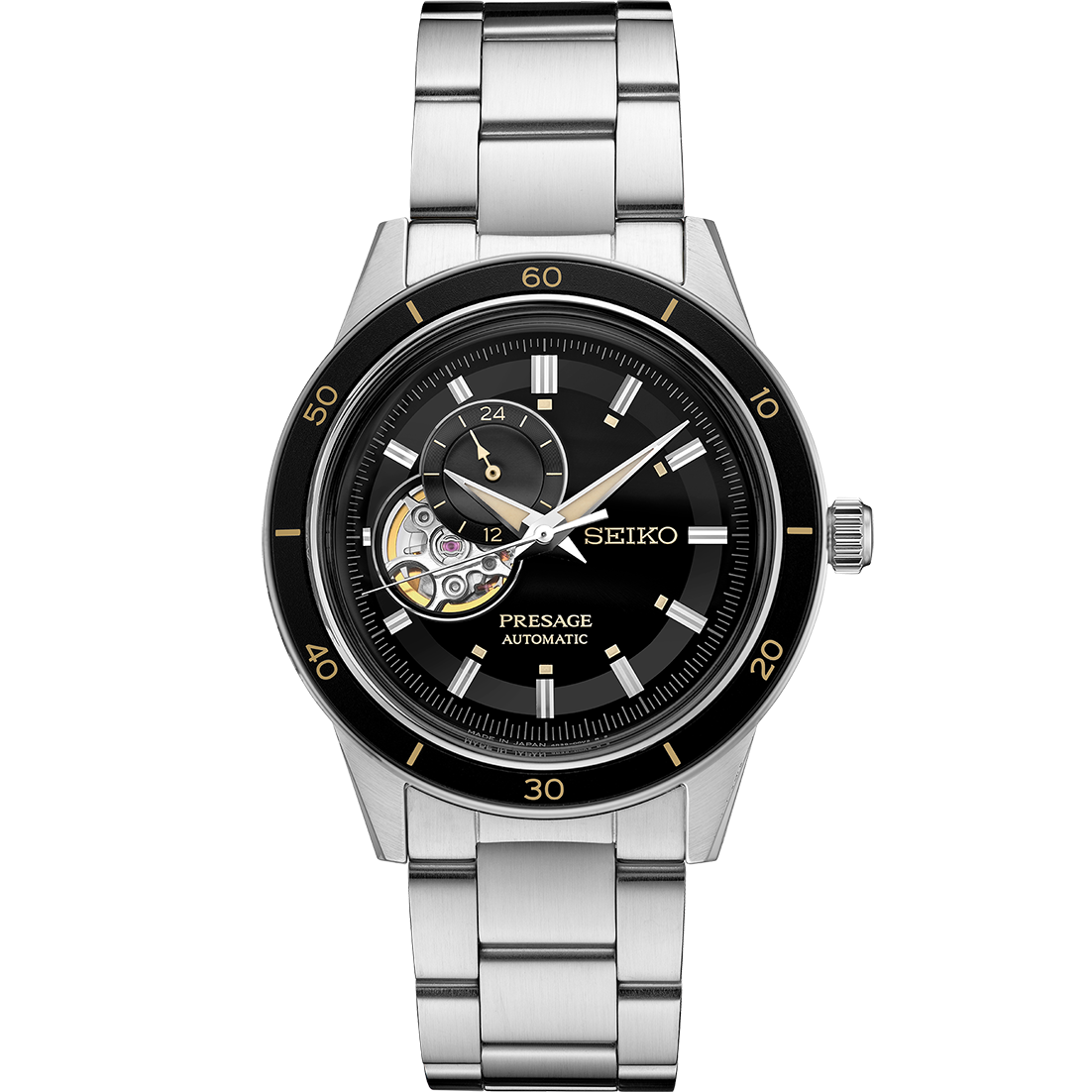 SEIKO Presage Style60s Heritage Open Heart Dial Black | SSA425
