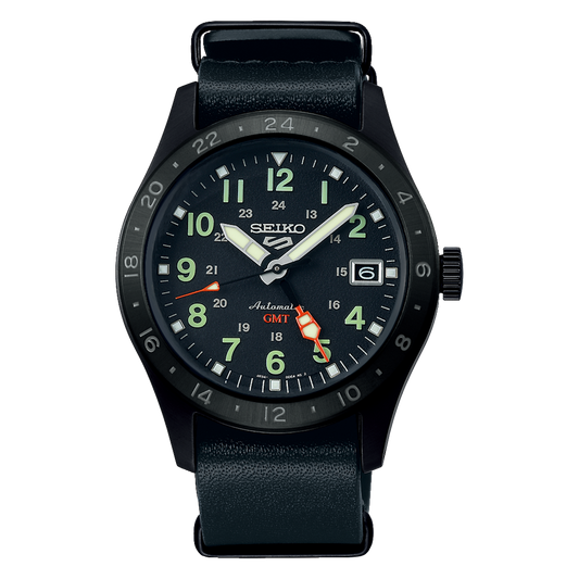 SEIKO 5 Sports Field GMT Black Leather | SSK025K1
