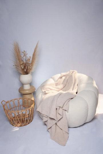 Blushing Beige Solid Double Layered Extended Throw