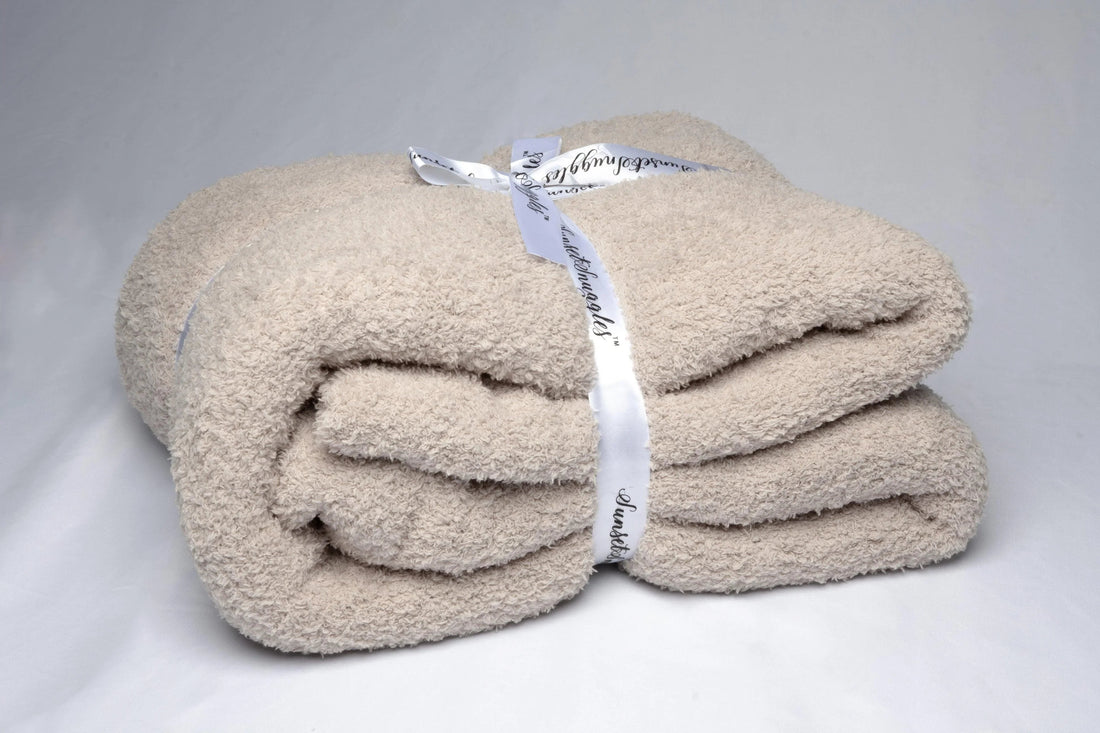 Greige Solid Double Layered Throw