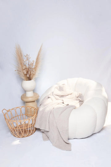 Greige Solid Double Layered Extended Throw