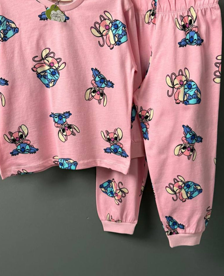 STlTCH'ed Night Cotton Pyjama Set - Velora Luxury Fashion