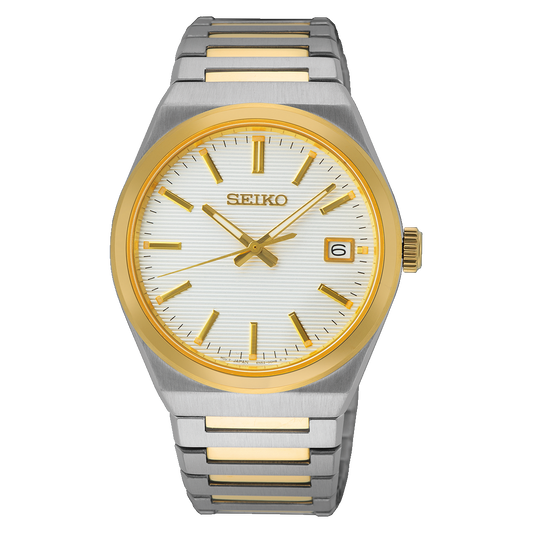 SEIKO Essentials Two Tone White Dial Men | SUR558P1