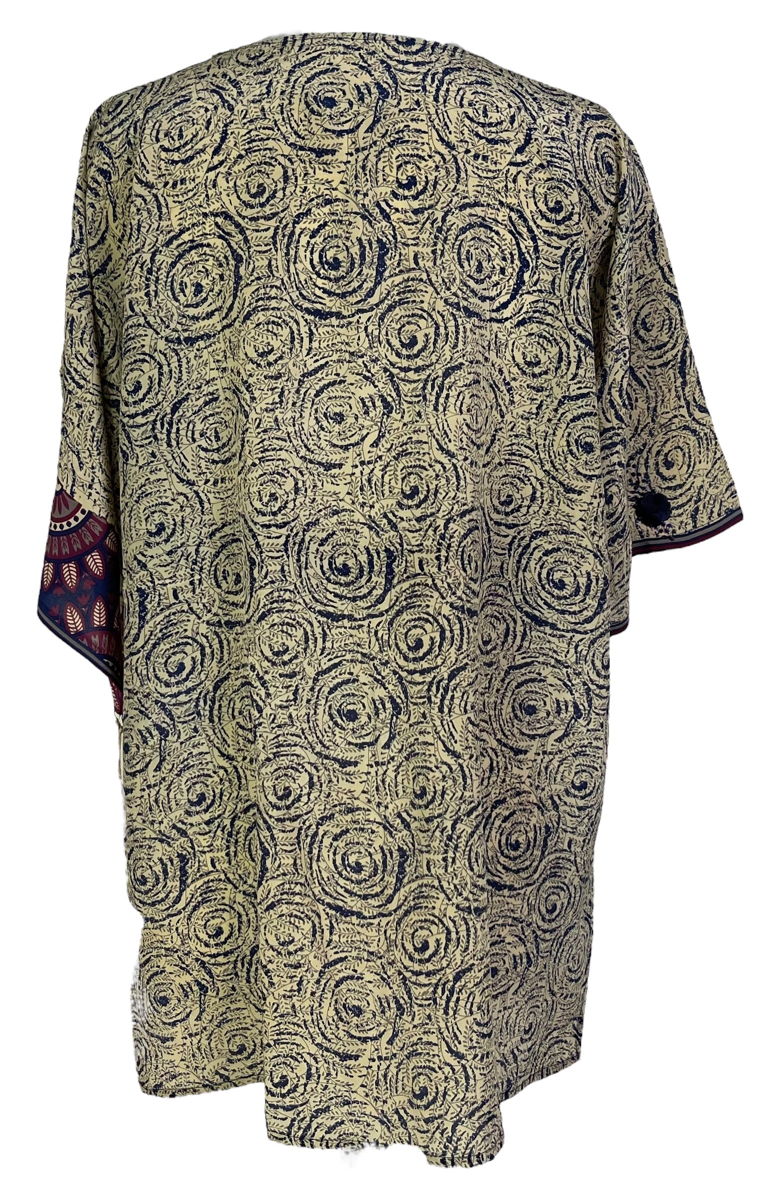 PRC6912 Avatar Pure Silk Kimono-Sleeved Jacket with Belt - Velora