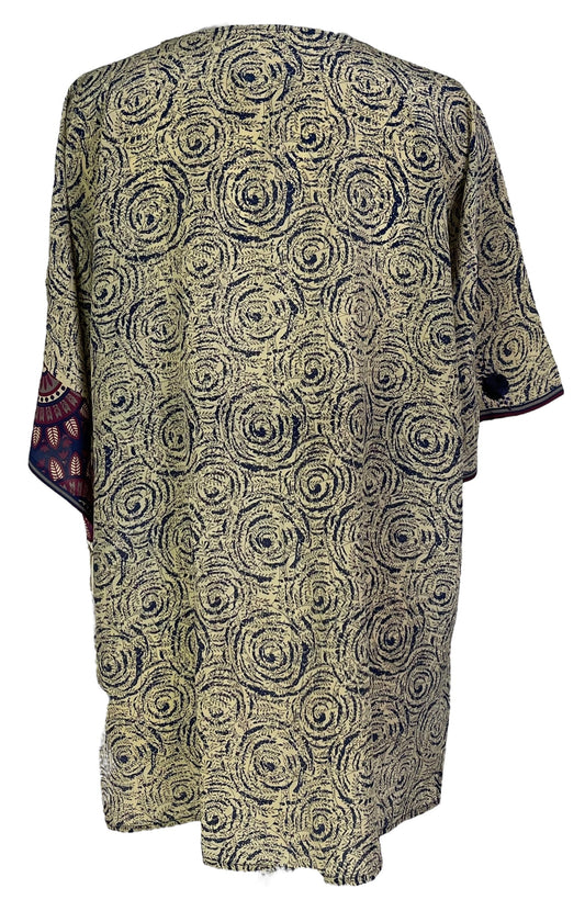 PRC6912 Avatar Pure Silk Kimono-Sleeved Jacket with Belt - Velora